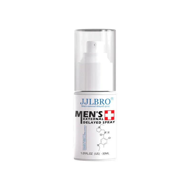 White 30ml male delayed spray bottle with time-control function for extended intimacy
