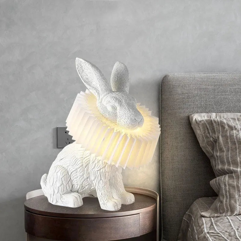 Creative designer simple bedroom table lamp in four posture options with graphic customisation capability