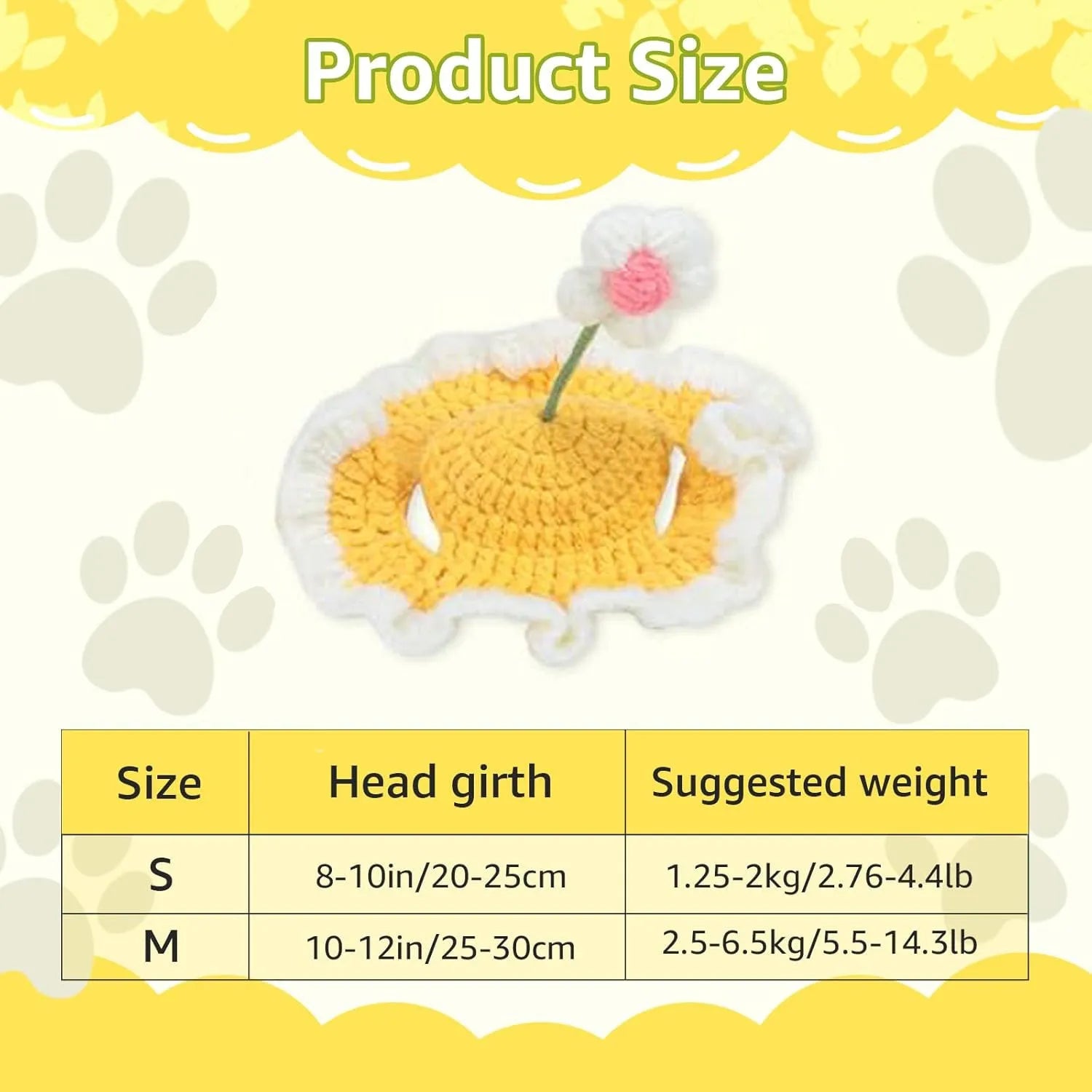 Green knitted cat hat with cartoon design on a pet