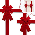 Classical red cloth Christmas DIY bow ribbon set 40x50cm with straps for door hanging