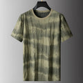 Men's grey plus size loose fit t-shirt with round neck and short sleeves