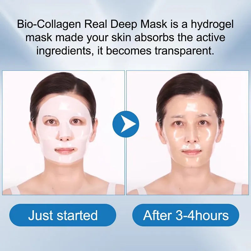 Deep Collagen Overnight Mask sheet mask with low molecular weight collagen, 34g, for firming and hydration