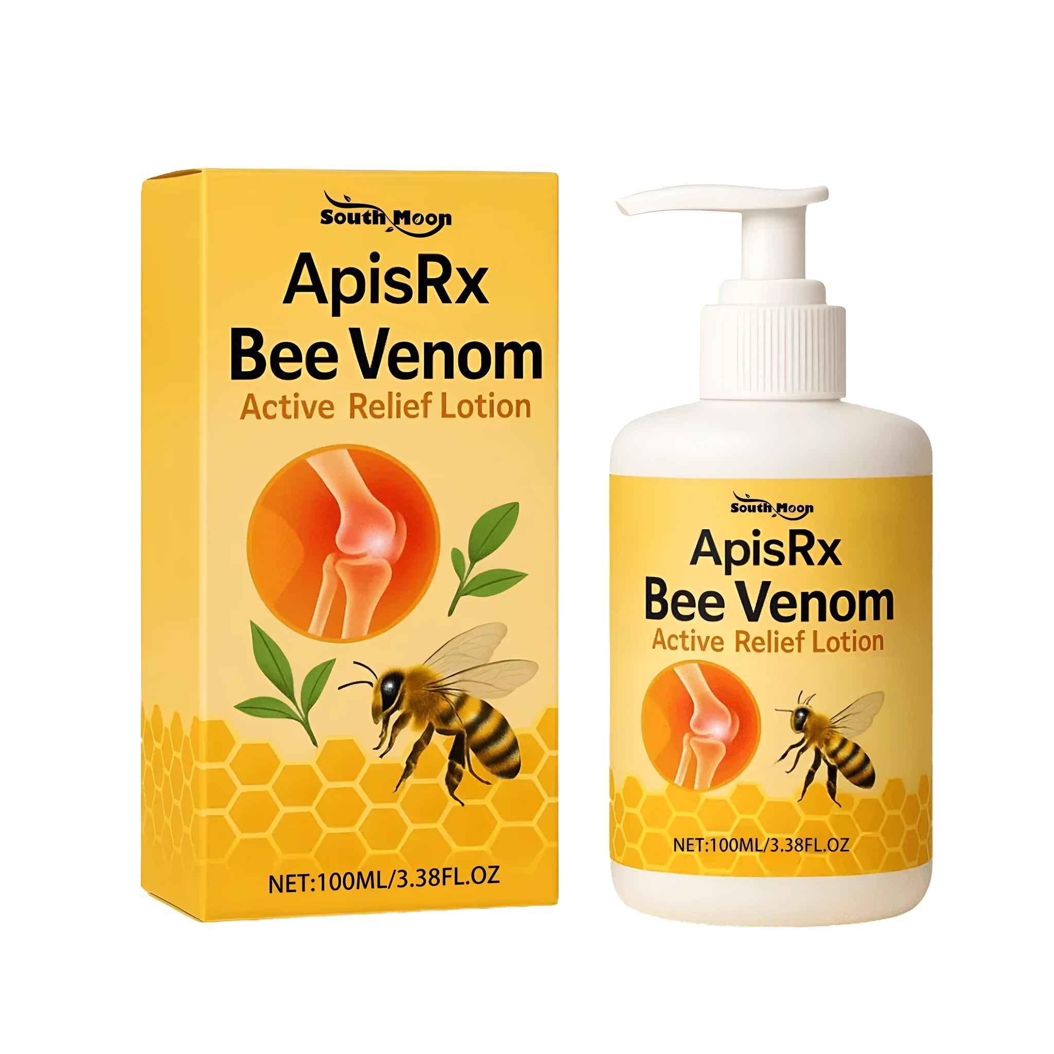 Active Relief Lotion 100ml bottle, soothing cream with bee venom and mint leaves for muscle and joint relief