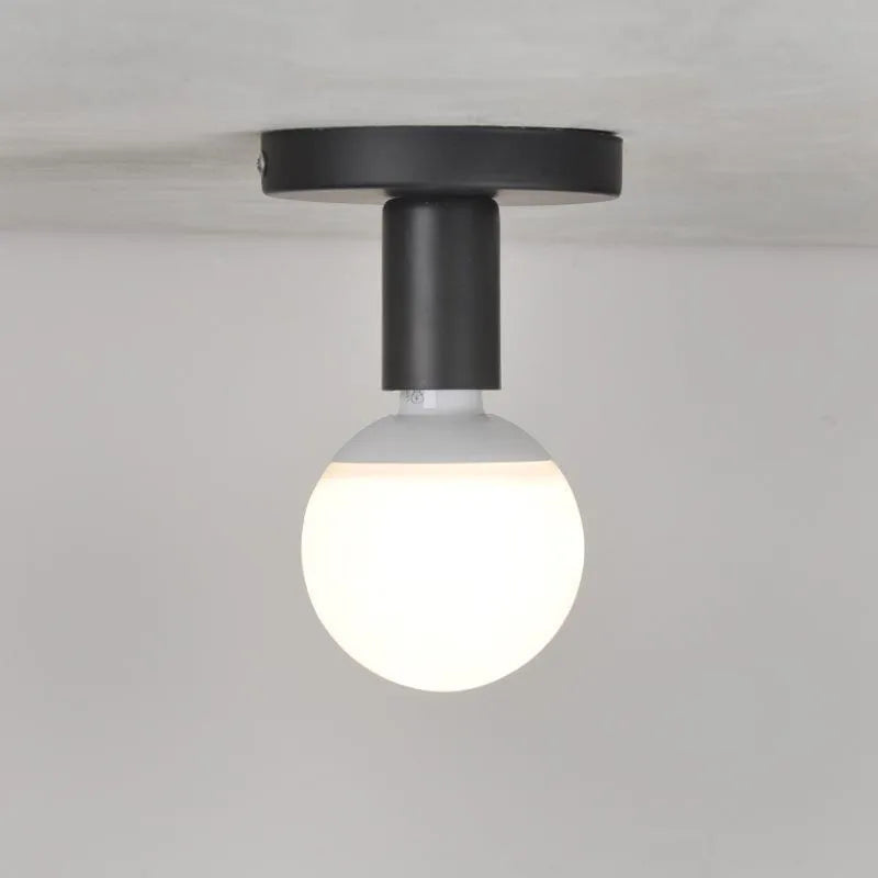 Nordic iron ceiling light in black finish for hallway or corridor use with 220V