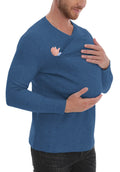 Kangaroo Dad men's pure cotton long sleeve t-shirt in black with spliced design, pullover style