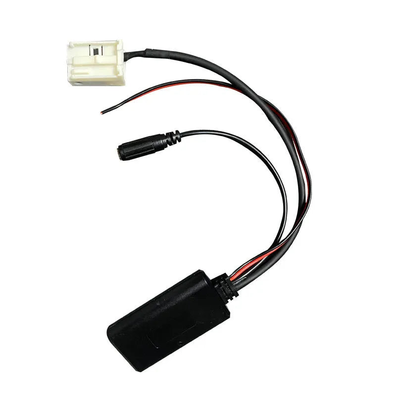 Bluetooth audio interface cable for Citroen and Peugeot RD4 car stereos with a connector and wiring.