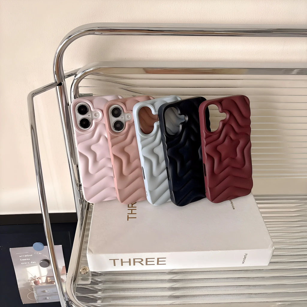 Black XINGX-frosted TPU phone case for Apple iPhone with three-dimensional pattern on back