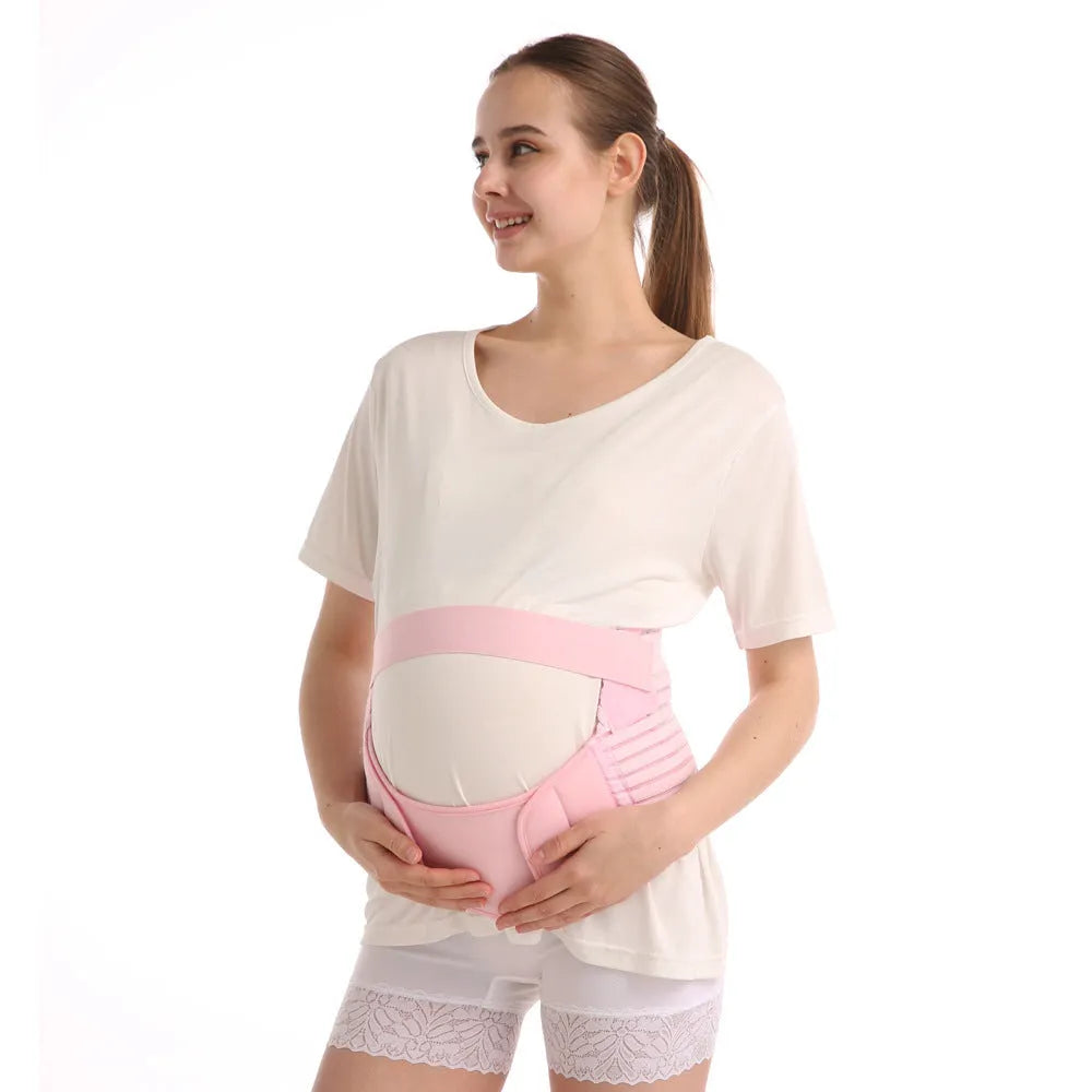 Elastic pregnant belly support belt with adjustable Velcro waist band