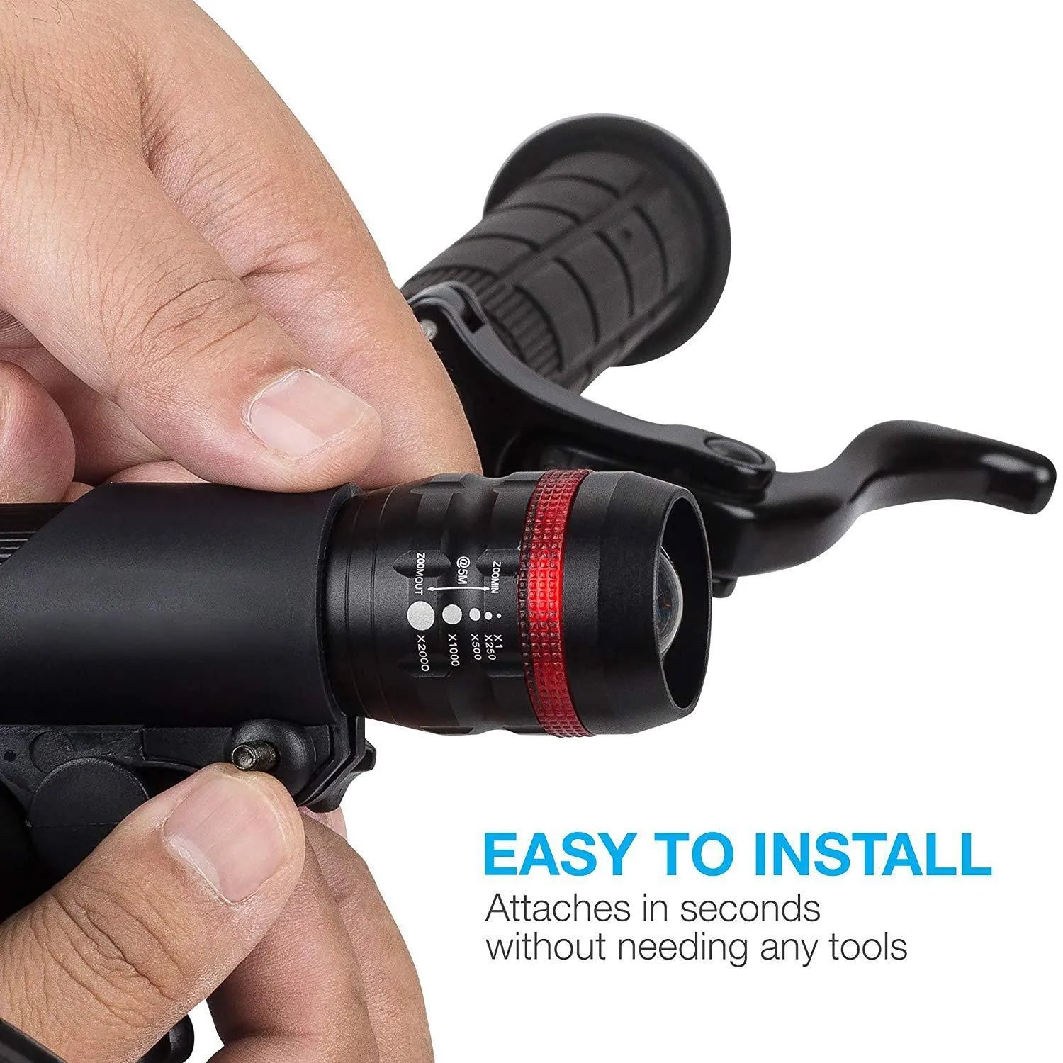 Bicycle headlight and taillight set with mounting bracket for cycling safety