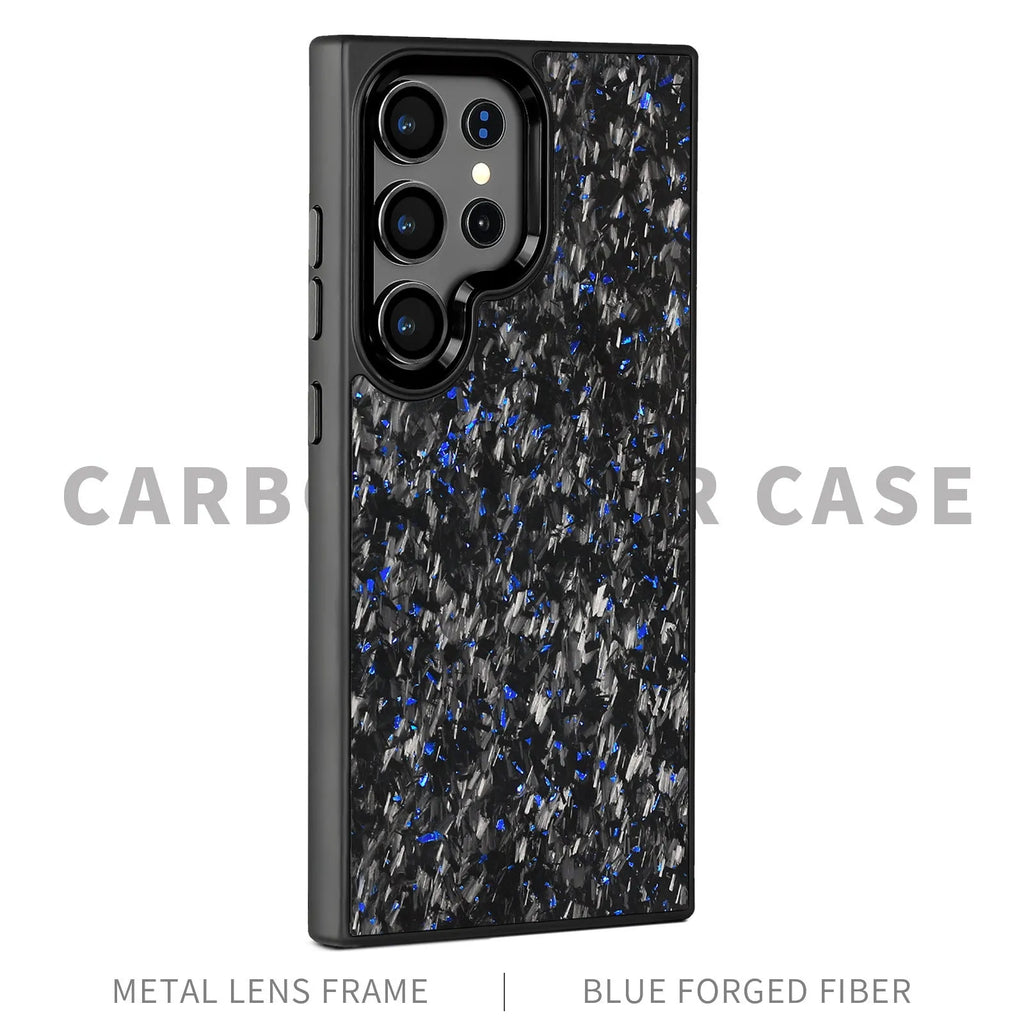 Black magnetic carbon fibre phone case for Samsung S24 Ultra showing slim fit and textured back