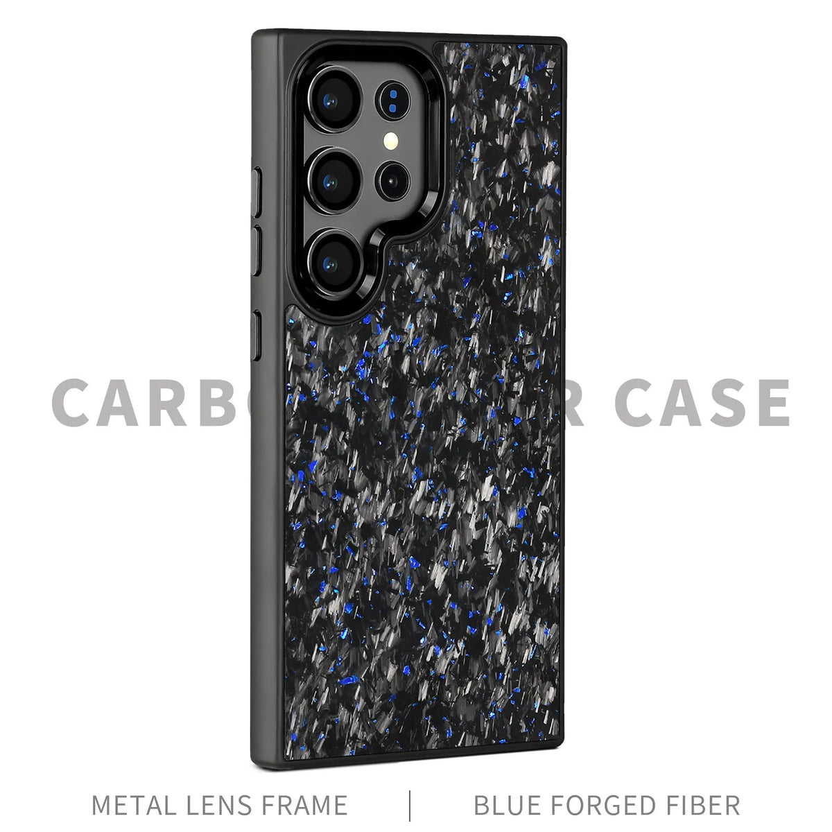 Black magnetic carbon fibre phone case for Samsung S24 Ultra showing slim fit and textured back