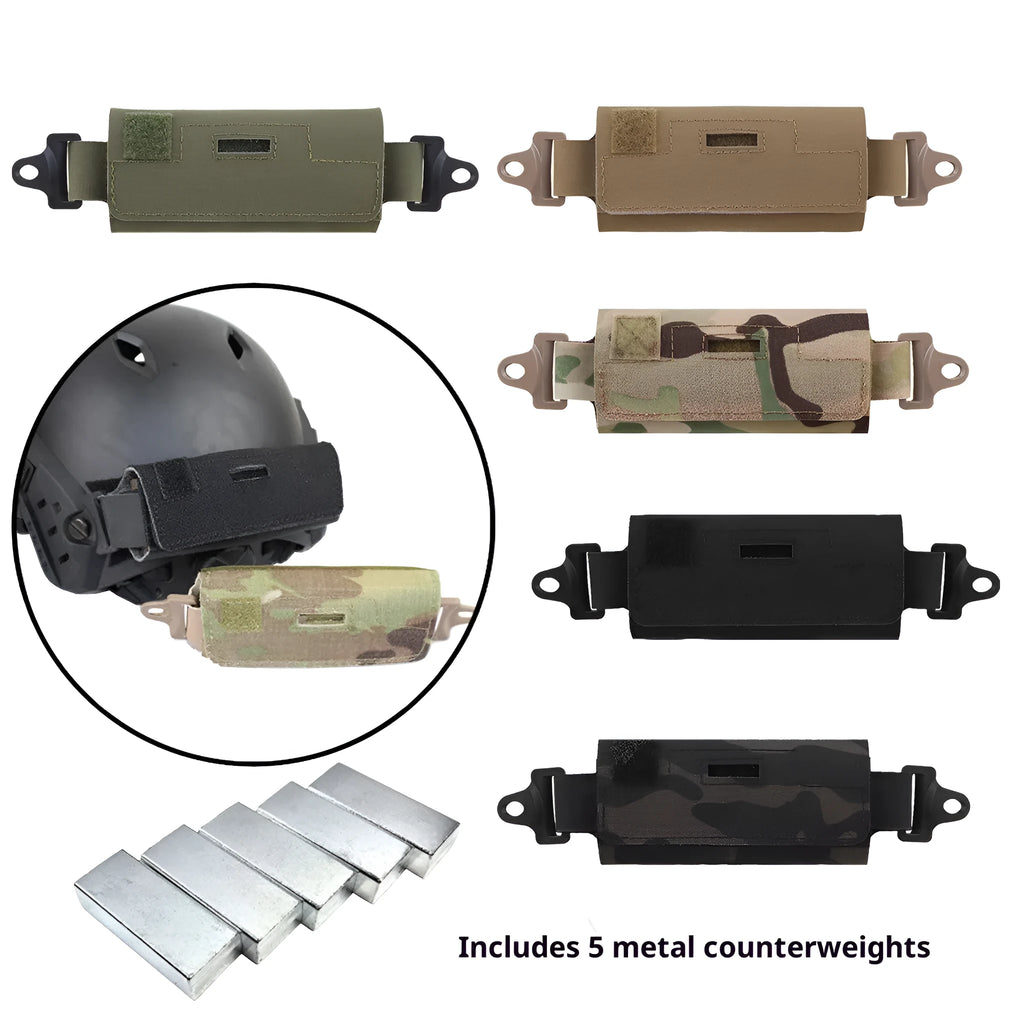 Outdoor Tactics metal helmet balance weight bag with five adjustable metal blocks in Black