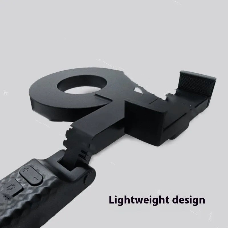 Black handheld LED fill light for mobile phone photography showing front view.
