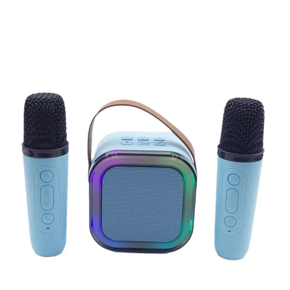 Bluetooth speaker microphone integrated portable karaoke unit with card insertion, 5W, shown in available colours