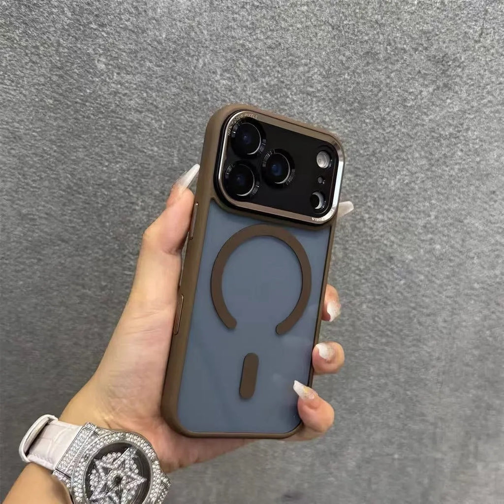 Plastic magnetic suction phone case in black warrior colour compatible with iPhone models