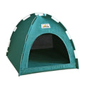 Grey linen-like fabric cat nest tent bed for small dogs, showing removable washable cover.