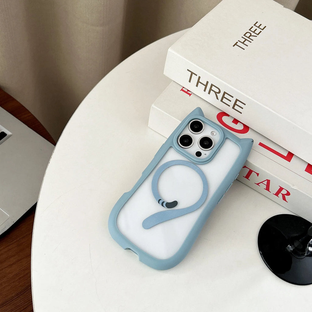 Acrylic TPU transparent phone case with magnetic suction for iPhone, RW colour options, shockproof design