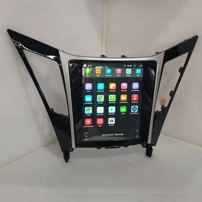 Vertical 9.7-inch Android car stereo touchscreen for 2008 Hyundai Sonata dashboard