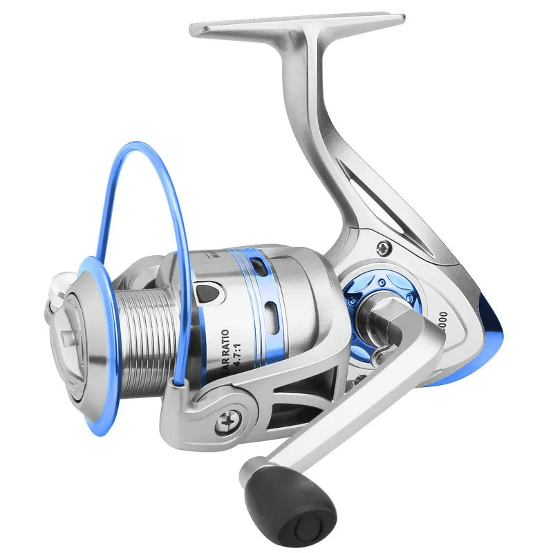 Metal fishing reel spinning wheel with metal body, size option FB3000 shown