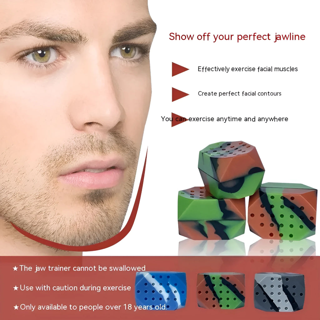 Camouflage pattern silicone jaw exercise ball trainer for facial muscle fitness