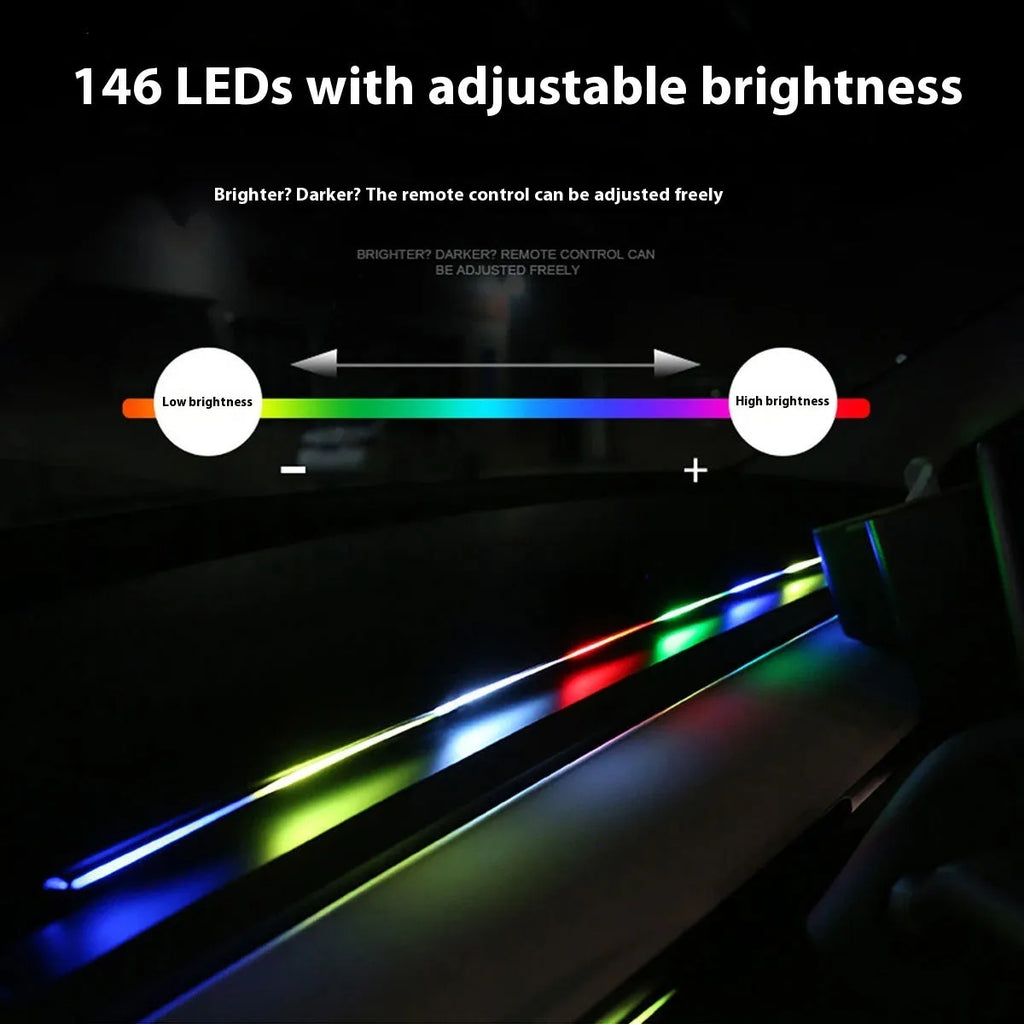 Magic Color car interior central control LED ambience light modification with remote control and app.