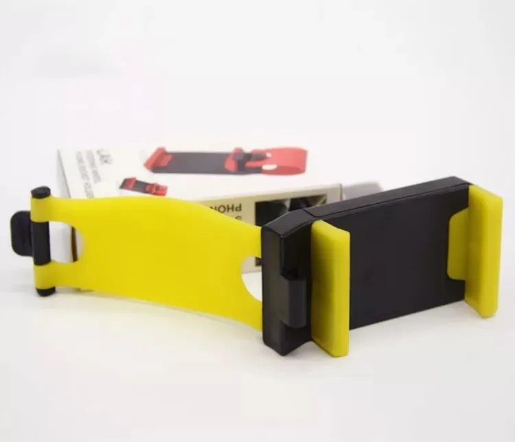 Black car steering wheel mobile phone holder showing compact ABS plastic construction