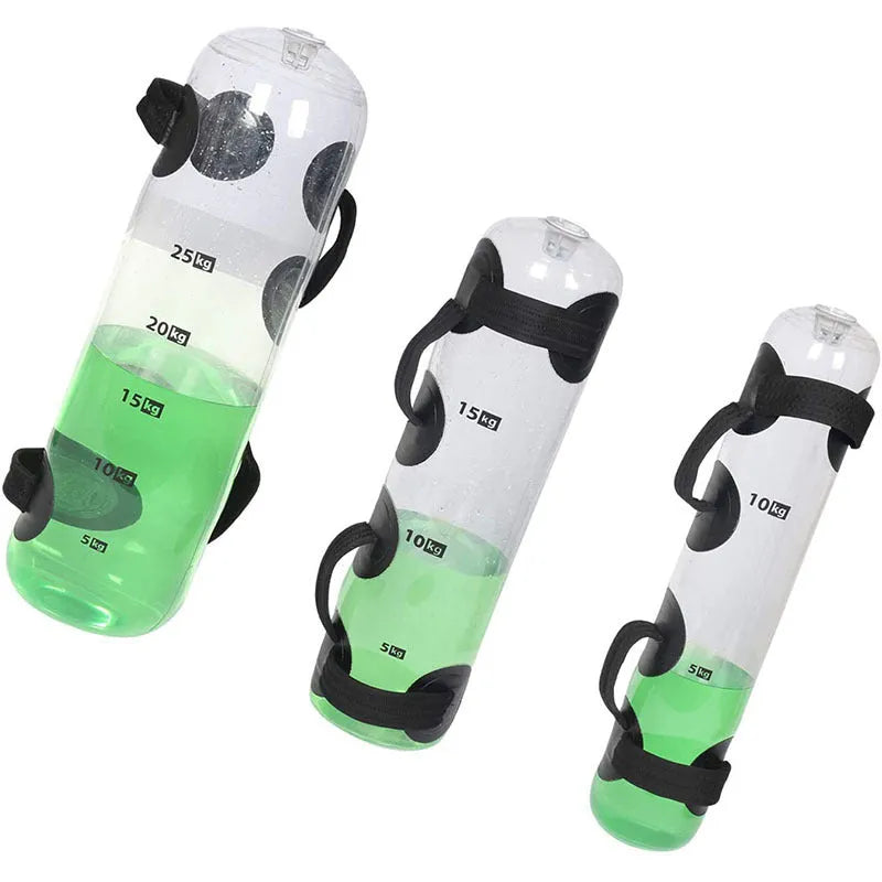 Transparent PVC portable weight-bearing fitness water bag 16x75cm (15kg) with three colour inks for customisation