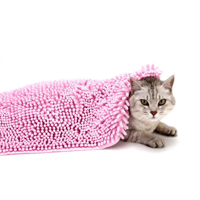 Pet chenille extra size quick-drying absorbent towel in large 85x60cm on a surface