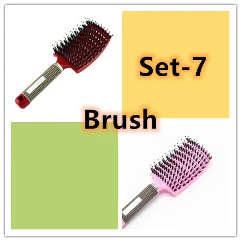 Detangling hairbrush with bristle and nylon teeth for effortless hair management and scalp massage