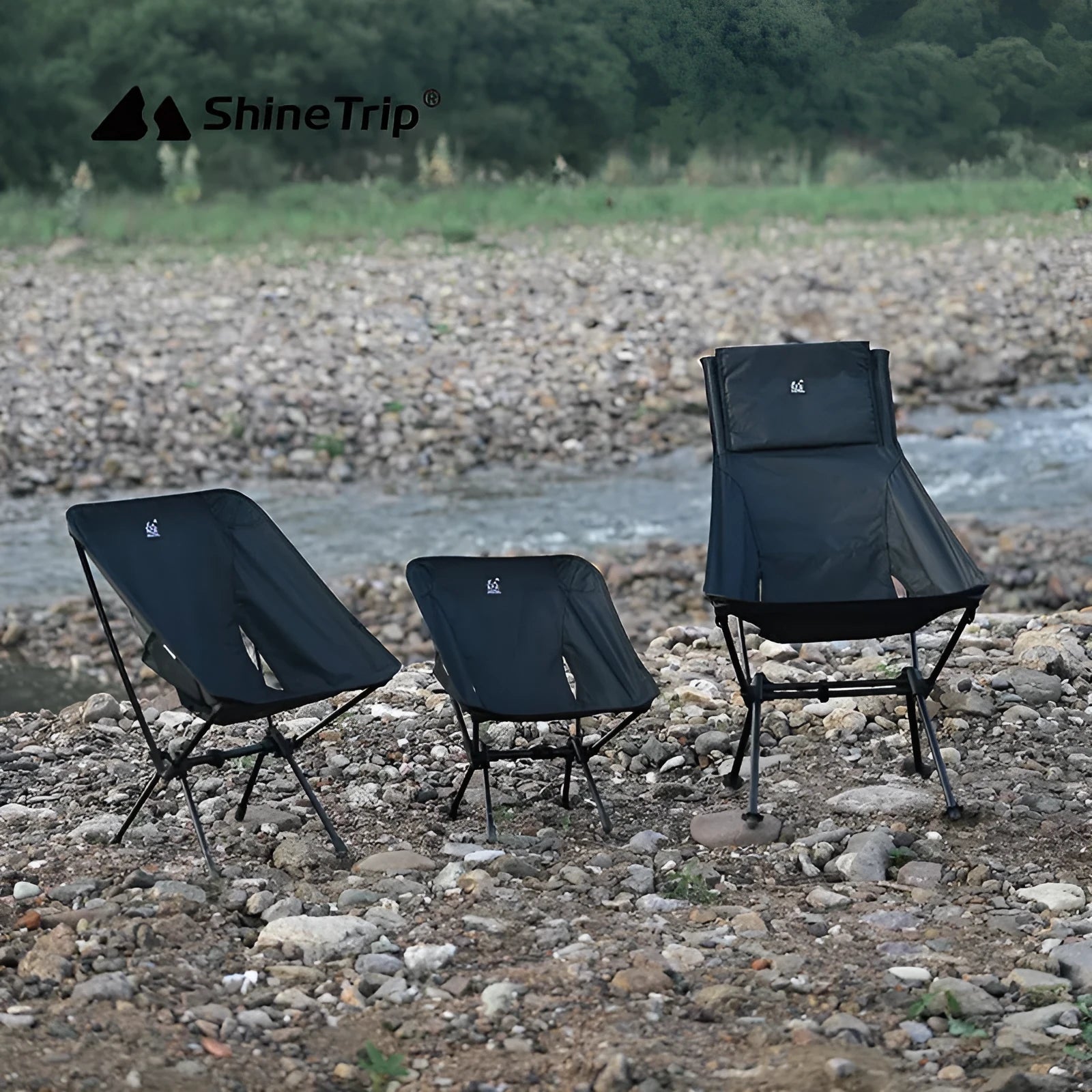 Aluminium alloy folding moon chair in outdoor setting with Oxford cloth seat
