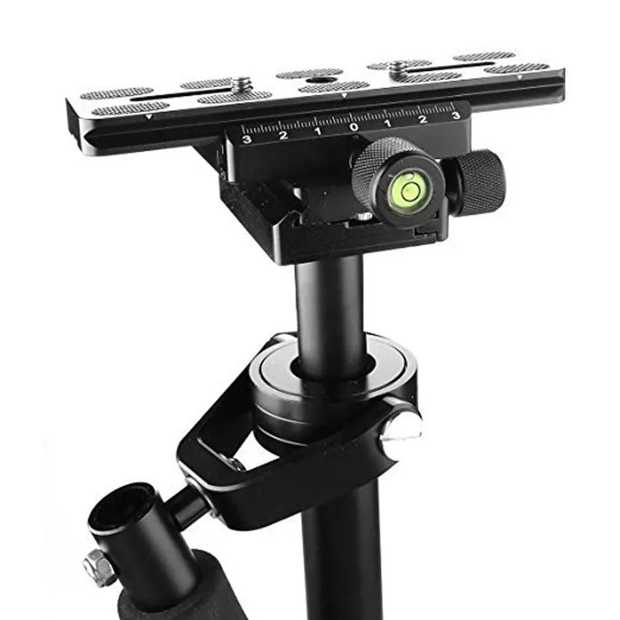 Black S40 and S60 aluminium alloy handheld camera stabiliser with adjustable height.
