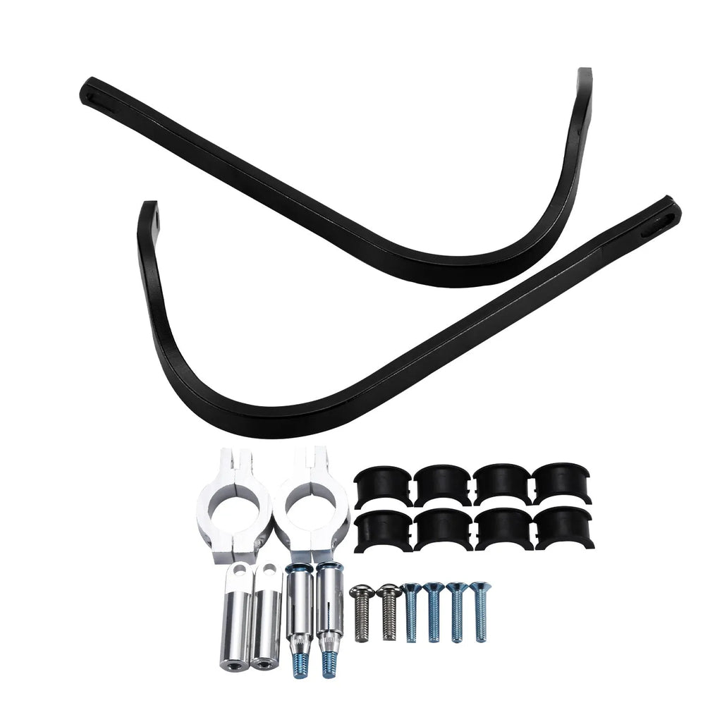 White aluminium alloy motorcycle hand guard anti-drop gauntlet side view