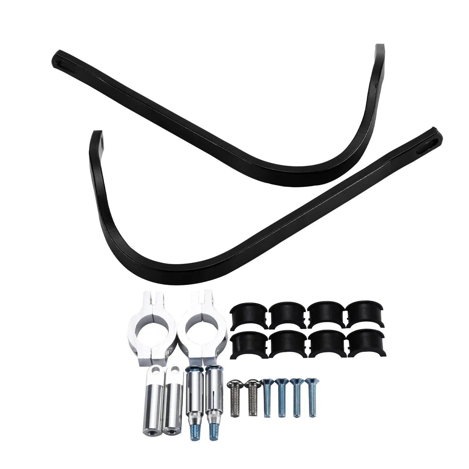 White aluminium alloy motorcycle hand guard anti-drop gauntlet side view