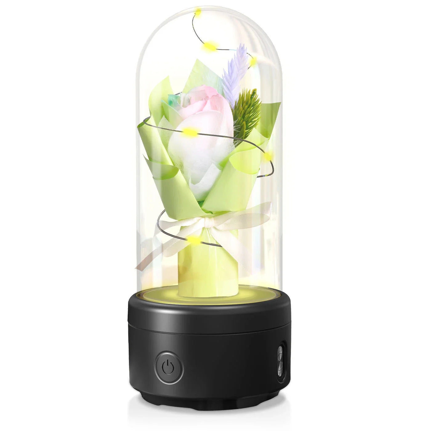 Enchanting 2-in-1 Rose Bouquet: Bluetooth Speaker and Luminous Night Light, with a mesmerizing LED light display and high-quality audio