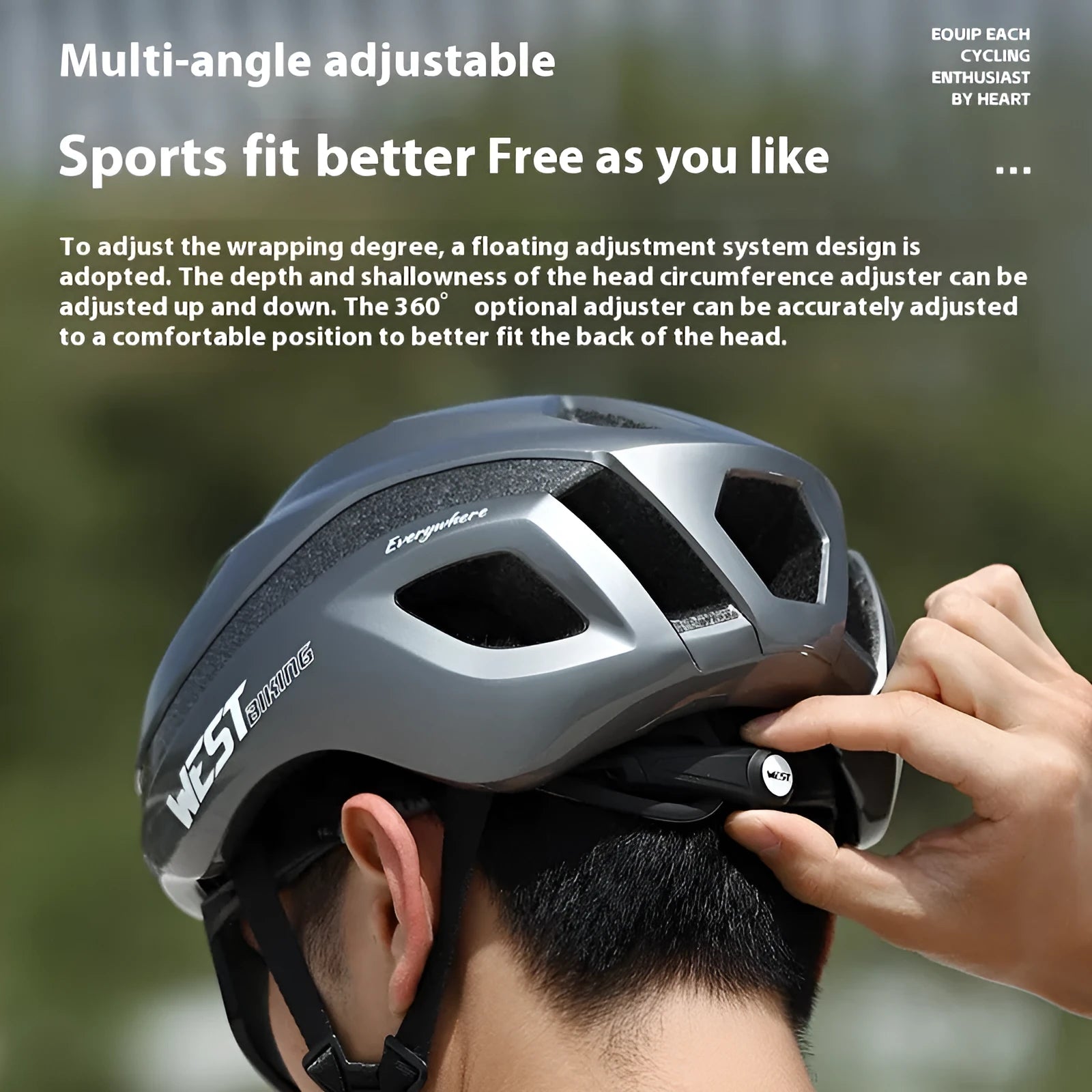 Adult unisex road bike helmet in various colours showing integrated safety design