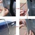 8-piece car door edge guard set in black and transparent trim on a vehicle door