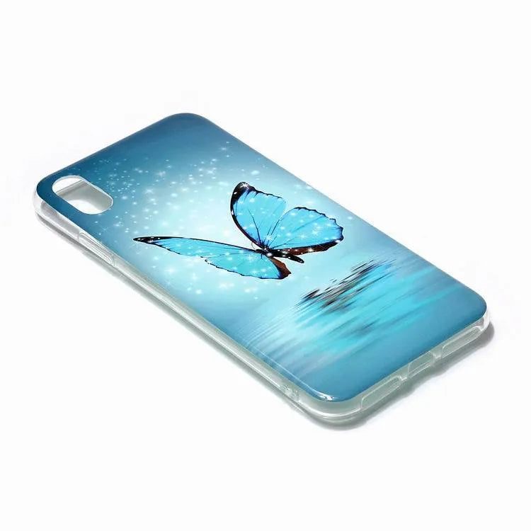 Luminous cartoon animal design phone case for iPhone models glowing in low light
