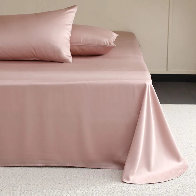 Tencel Lyocell solid colour bed sheet in light gray with twill weave texture, available in single to super king sizes