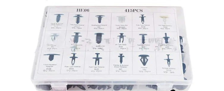 Car door lining retainer clip set 415 pieces in PP bubble bag packaging for Ford General fitment