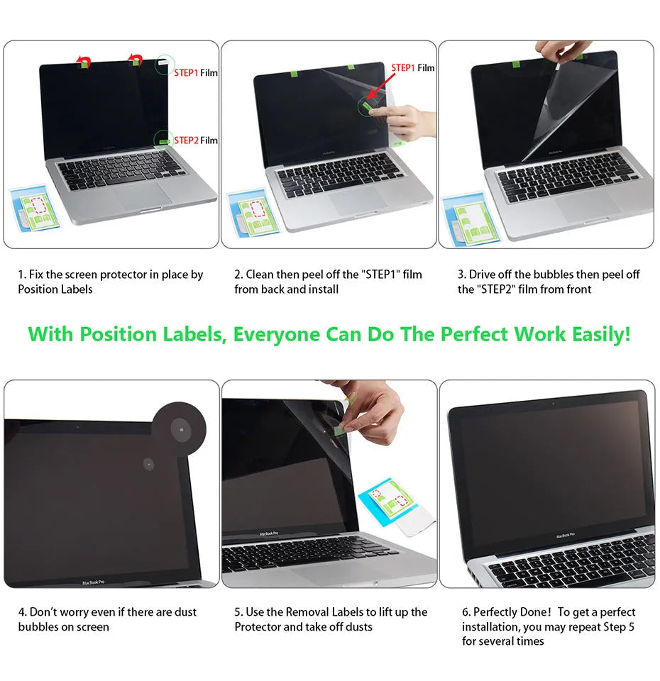Lansheng matte anti-scratch screen protector for 13-inch MacBook Pro on a laptop.