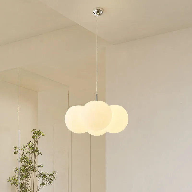 Modern cloud-shaped chandelier with four heads and tricolour lighting for ceiling installation