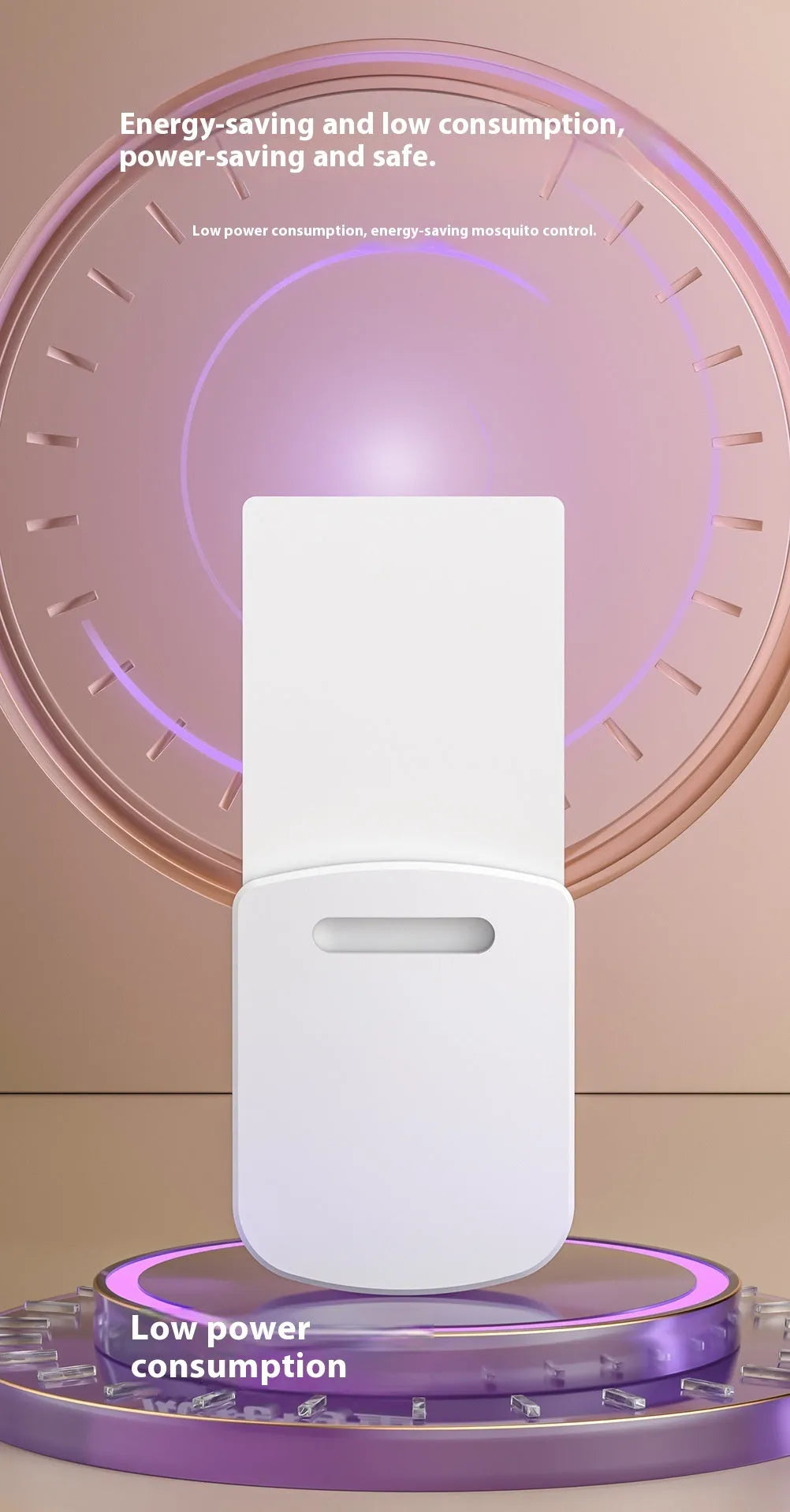 Home UV LED mosquito killer lamp with ABS shell, USB cord, and five adhesive replacement boards