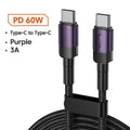 Aluminium alloy 100W PD fast charge USB cable in woven nylon with colour options