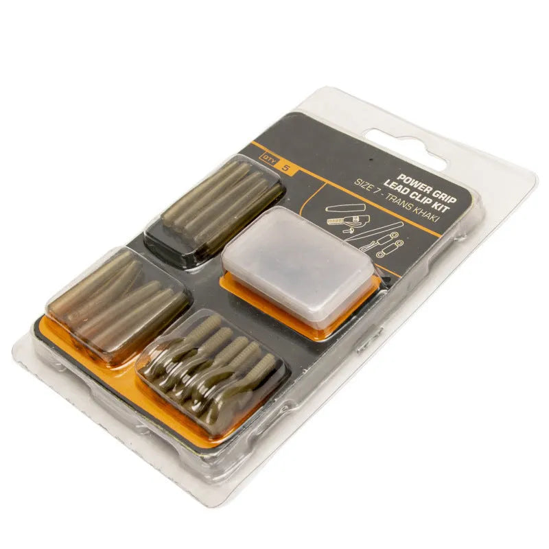 30 piece European carp fishing accessory set on card with anti-winding pipes and connectors