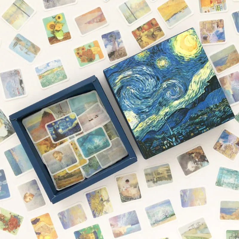Box containing 200 washi paper stickers for diary decoration, with Japanese paper material.
