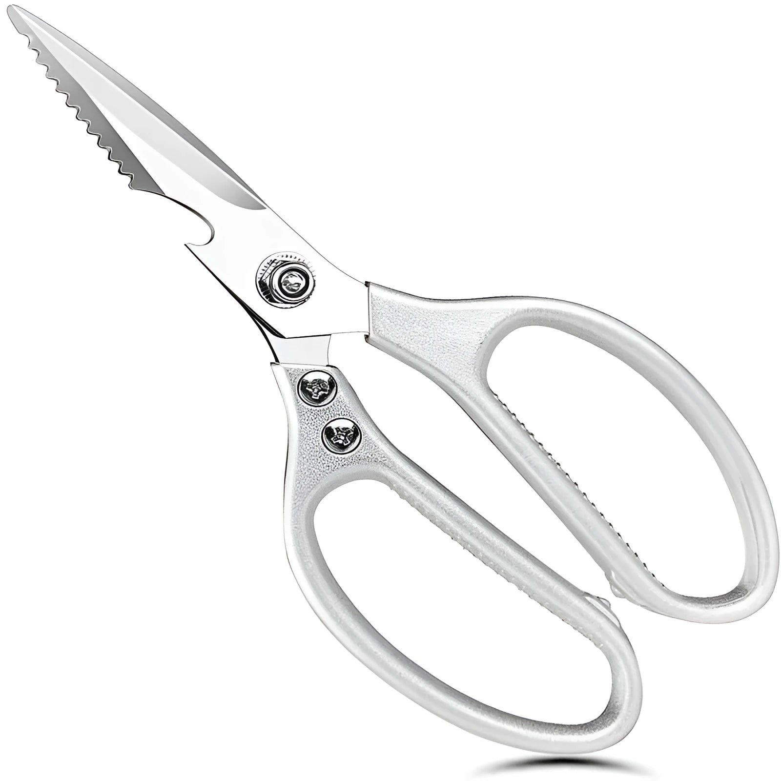 Stainless steel household kitchen scissors with non-slip handle for cutting chicken bone and seafood