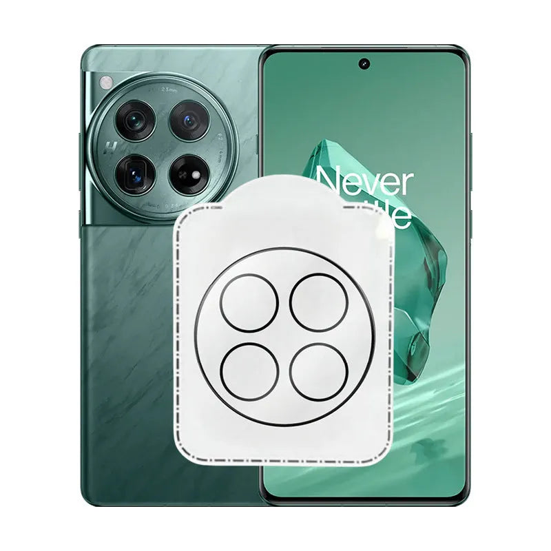 Tempered glass screen protector for OnePlus smartphones with black ring and full coverage design