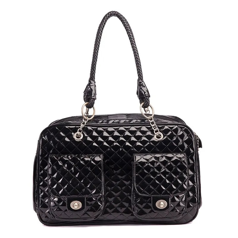 Portable PVC pet bag for Teddy pets in black or white with medium hardness