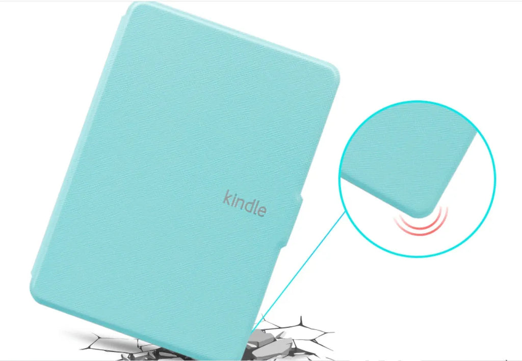 Kindle ebook leather case for Paperwhite 899 and 958 in microfiber leather, 170mm x 120mm x 10mm, shown in available colours