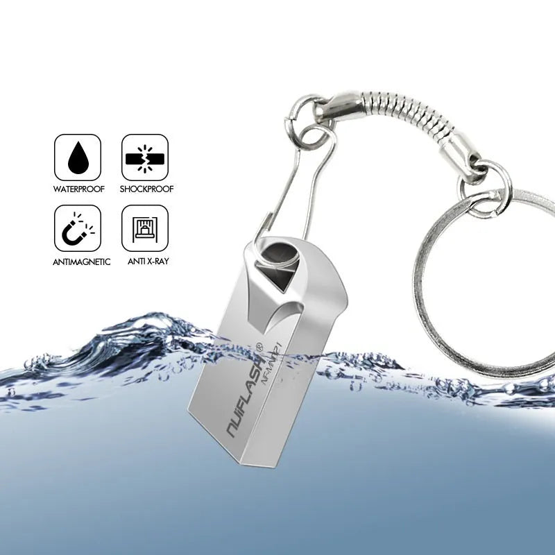 Mini USB 2.0 flash drive in black and silvery finishes, capacities 4GB to 128GB